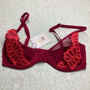 SAVAGE NOT SORRY MICROFIBER AND LACE WOMEN’S HALF CUP BRA UNDERWIRE SIZE:34DDD